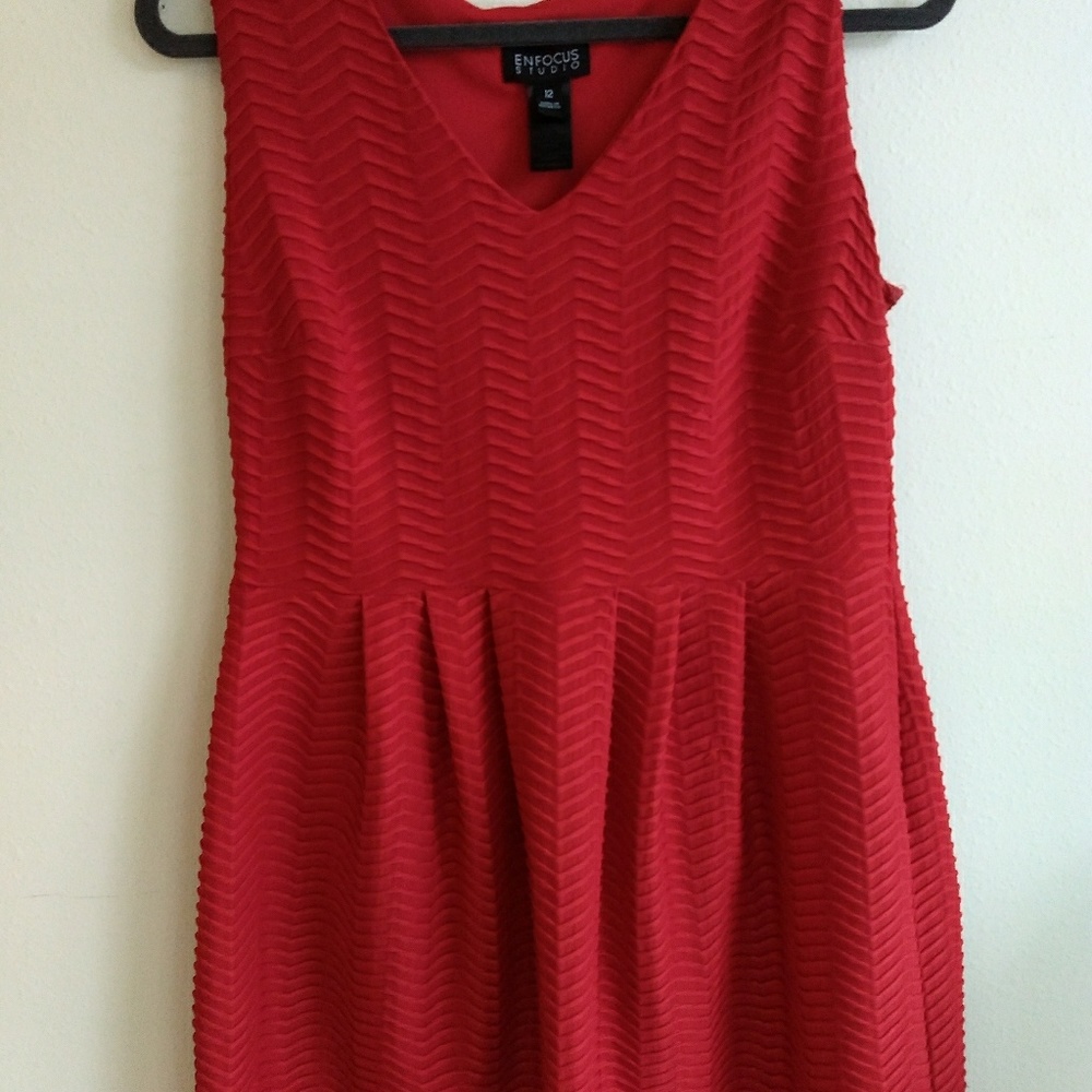 Fit and flare little red dress (size 12)